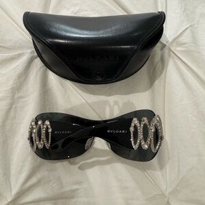 Bvlgari Black Sunglasses with Silver Accents